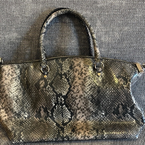 Victoria's Secret Snakeskin Satchel with Gold Chain - Picture 3 of 13